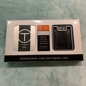 T-Tech by Tumi genuine leather wallet & reusable tin